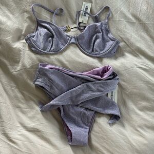 NWT Montce swim lilac sparkle bikini